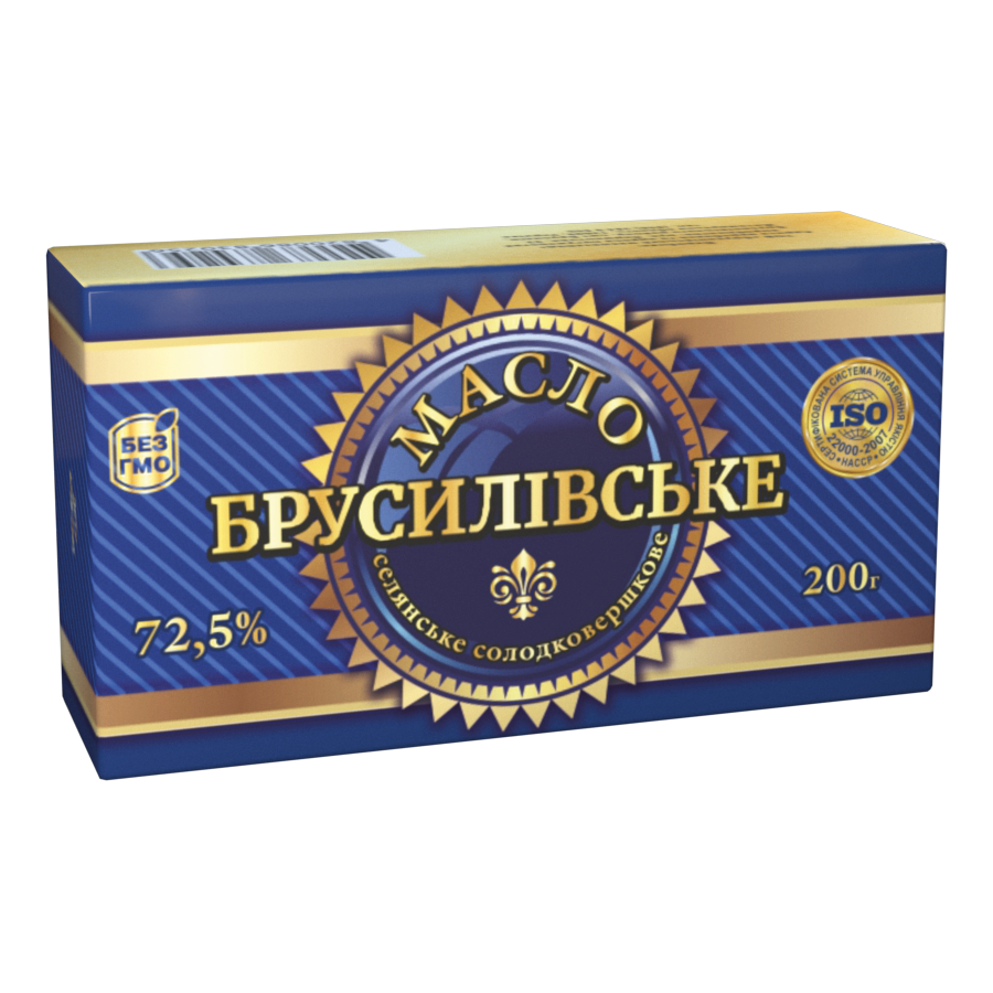 Масло Брусилівське селянське солодковершкове 72,5%, 200г, Брусилівський маслозавод